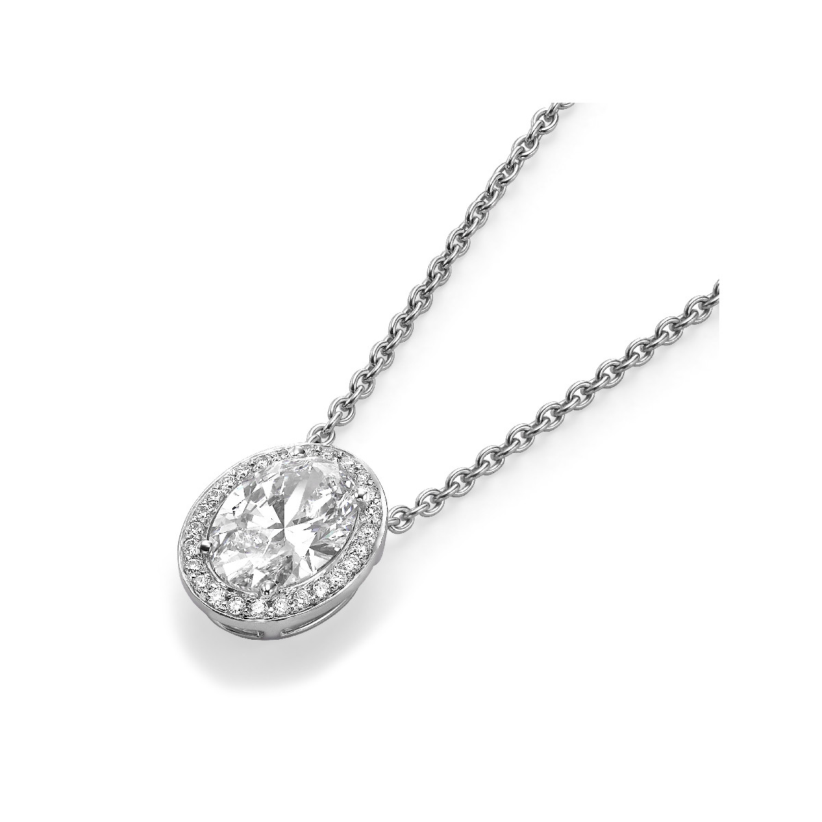 Oval Halo Pendant